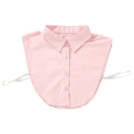 Krage Bomull Halv Skjorte Avtakbar Krage Formell Dame Bluse