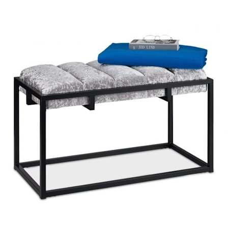 Elegant bänk med sammetsklädsel