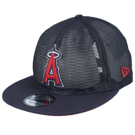 New Era - MLB Blå trucker Keps - Los Angeles Angels Embroidered Mesh 9FIFTY Snapback @ Hatstore