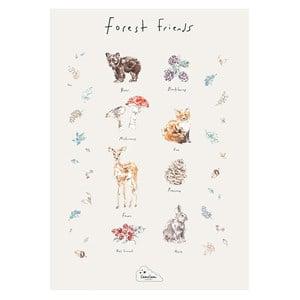 Cam Cam Forest Friends FSC Mix Poster One Size - Home accessories - One size - White - Mädchen