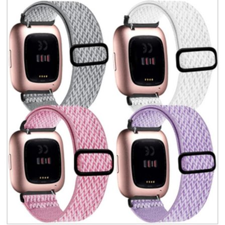 4-pack justerbara elastiska armband kompatibla med Fitbit Versa 2