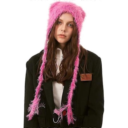 Kulunut neulottu pipo Y2k Fuzzy talviset lämpimät hatut Söpöt karhu-kissan korvat Suoja Neulottu pipo Tarvikkeet Y2k