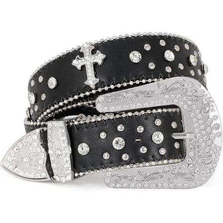 Strassivyö miehille ja naisille, kimalteleva bling-timanttipaljettivyö, länsimainen cowgirl-cowboy-vyö