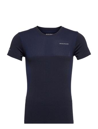 Jaro M Melange Seamless S-S Tee Blue Endurance