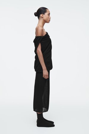COS Women's Top Drappeggiato In Maglia in Nero