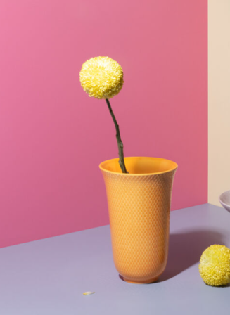 Lyngby Rhombe Color Vase Ø13,5xH20_Gul