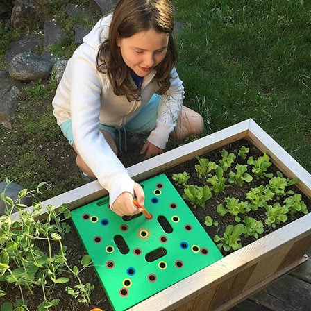 Sådd fyrkantig bricka Fröplanta Distansverktyg med tratt grön 30*30*2,5cm