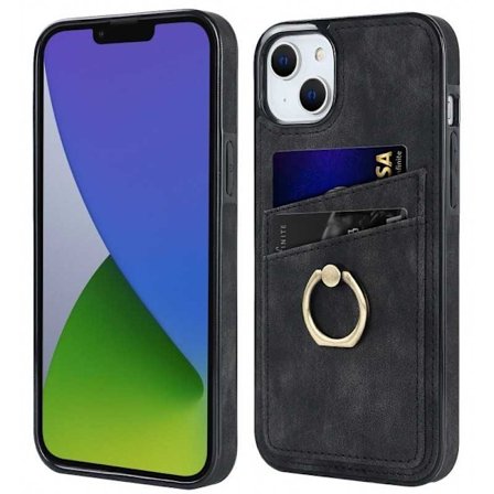 iPhone 14 Plus -matkapuhelimen suojakuori korttitelineellä Retro V4