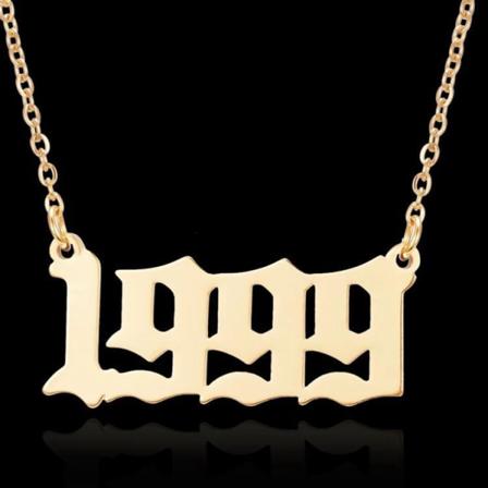 Guldpläterat Halsband Kedja År 1999 Unisex Guld One Size