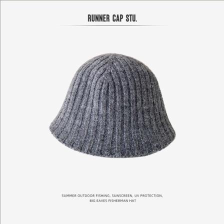 Varm vinterstrikk lue luer koreansk stil ren farge japansk liten dame høst unisex Gray