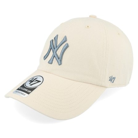 47 Brand - MLB Beige unconstructed Cap - New York Yankees Clean Up Natural Dad Cap @ Hatstore