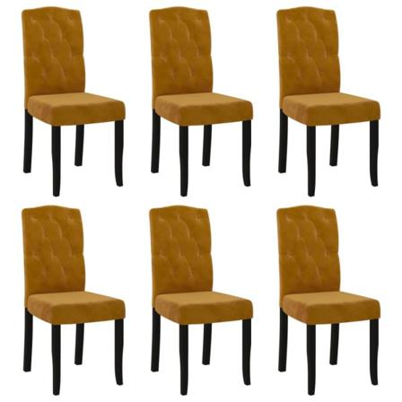 Vidaxl Matstolar 6 St Brun Sammet Brun