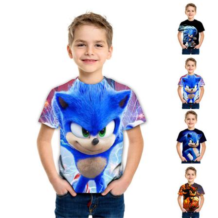 Sonic Boy T-shirt Crewneck Kortärmad Top Summer Casual