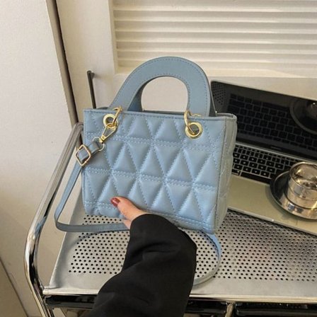 Enkel axel underarmsväska Liten fyrkantig väska BLÅ