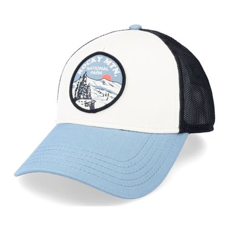 American Needle - Vit trucker Keps - Rocky Mountain Valin Black/Ivory/Blue Trucker @ Hatstore