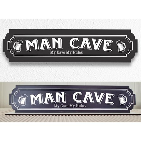 Man Cave svart skylt - Man Caveskylt med stativbasen 35x80mm beer, home bar