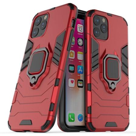 Iphone 11 Pro - Armour Ring Skal - Funkar Med Magnethållare - Rö Red Röd