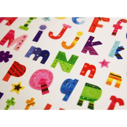 57 Stickers - Blomma alfabetet - Guld och glitter