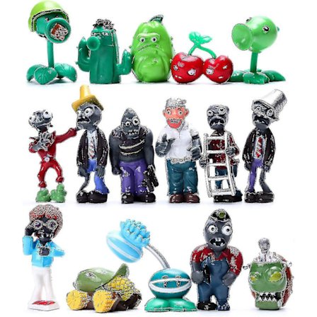 16 stk. Plants Vs Zombies Figurer Pvz Figurer Cupcake Figurer Dekorative Legetøj