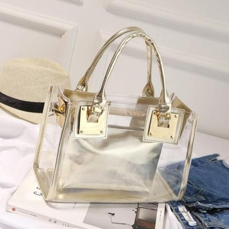 Crossbody taske Firkantet håndtaske GULD gold