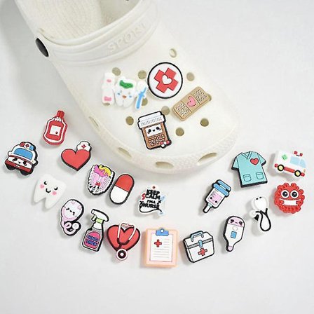 10 stk. sko charms tegneserie medicinsk sko spænde dekorationer passer til Croc armbånd