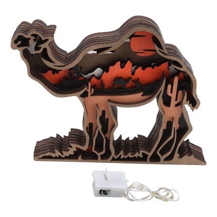 Puinen eläinpatsasvalaisin Puksipuu Koti Työpöytä Käsityö Veistos Koristeellinen koriste Kameli