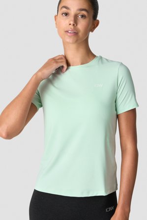 ICANIWILL - Training High Neck T-Shirt Wmn Dusty Mint - Dames - sportkleding van ICIW