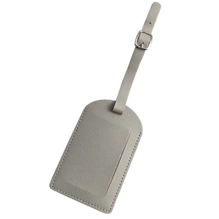 Bagage tag pu læder læderadresse tag til kuffert grå
