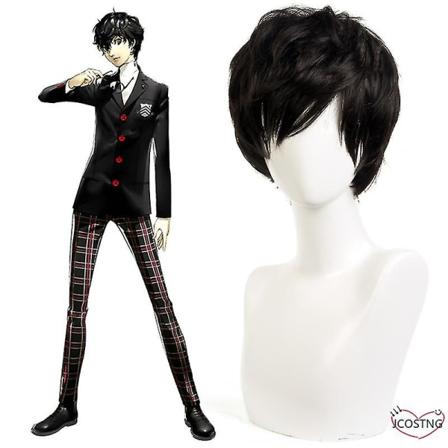 Persona 5 Akira Kurusu Cosplay-asu P5 Päähenkilö Tanssiva tähti Nig wig M