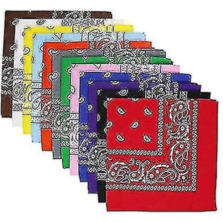 12 stykker Paisley Bandanas Cowboy Bandana Håndklær Paisley Print Hode Wrap Skjerf, Assortert 16 Farger (blandet 21 farger Tilfeldig )