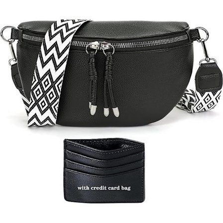 Kvinnors bananväska axelrem mörkgrå bananväska läder wo