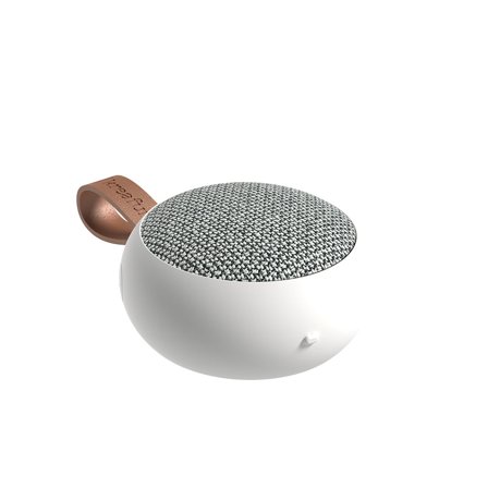 Kreafunk - aGO 2 Stoff Bluetooth-Lautsprecher, White, Verbesserter Sound, Kompakt, IPX5, Recyceltes Textil