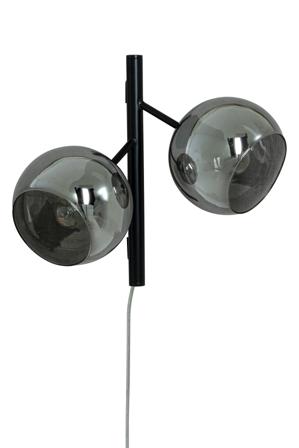 Aneta Lighting ATOM vegglampe 2-lys, svart/sotet, 2 x E14
