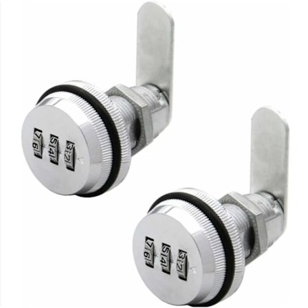 2 stk. 3-cifret kodekombinationslås til skab, kodekombinationslås til skab