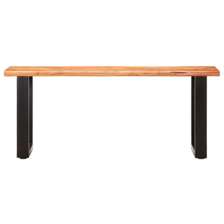 Vidaxl Bänk Med Levande Kant 110 Cm Massivt Akaciaträ Och Stål Brun