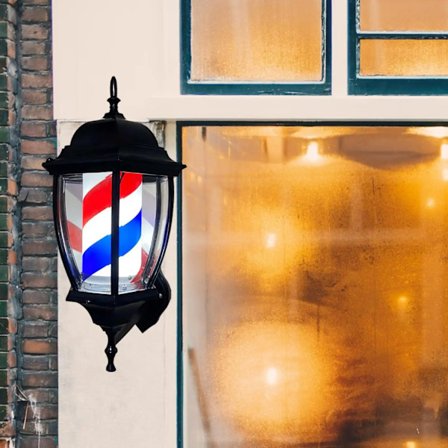 Frisörsalongs roterande lampa EU-adapter belysning frisörsalong öppen skylt