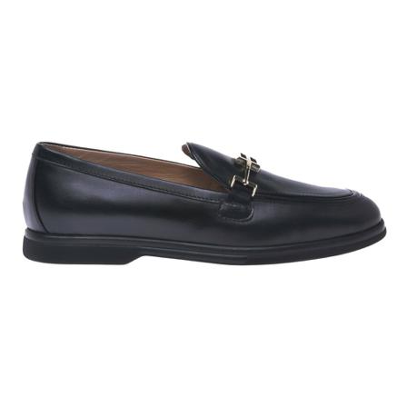 Baldinini Black calfskin loafers Sort, Dame, Størrelse: 41 EU