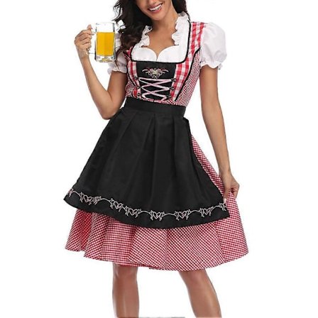 Ny Ankomst Kvinner Tradisjonell Oktoberfest Kostyme Tysk Ølserveringspike Dirndl Kjole Med Forkle Cosplay Kostyme