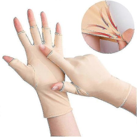 UV-beskyttende fingerløse handsker, lette, strækbare, soltætte fingerløse handsker til udendørs sport f74