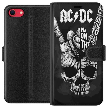 Kompatibel Tegnebogsetui til Apple iPhone SE (2020) AC DC Rock Band Musik Guitar