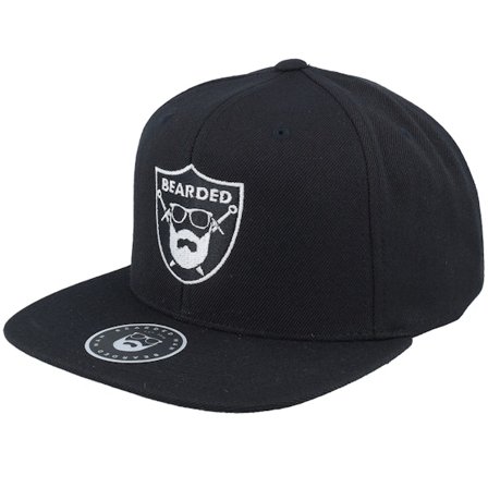 Bearded Man - Bearded Sword Badge Black Snapback Snapback Black Cap - @ Hatstore