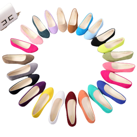 Spisse Sko Enkle Sko Dame Flate Lett Damesko Gressgrønn