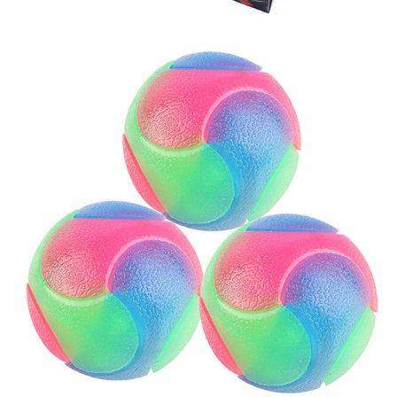 3 Styk Lysende Hundebolde LED Elastisk Bold Blinkende Molar Bold
