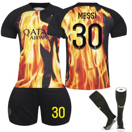 22-23 Paris Saint-Germain Co-branded Spesialutgave Hjemmebarnetrøye Nr. 30 Messi 24