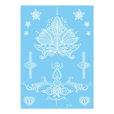 Vita Temporära Fejk Fake Tattoo Tatueringar