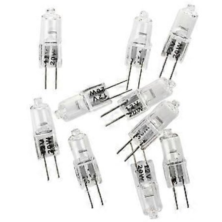 10 x G4 12V 20W Klara Halogen Kapsel Lamp Ljuskällor