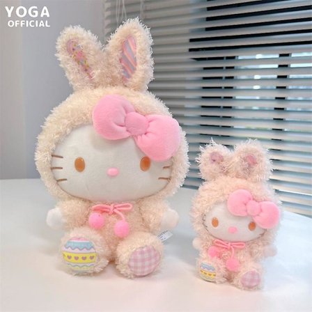 30cm Sanrios Kawaii Tegneserie Cinnamoroll Hello Kittys My Melody Kuromi Cp Hund Søt Påskehare Plysjdukke Anheng Nøkkelring 30CM