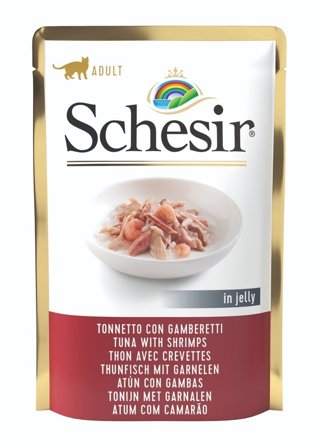 Schesir Tonnetto Con Gamberetti In Jelly Cibo Umido Gatti Adulti