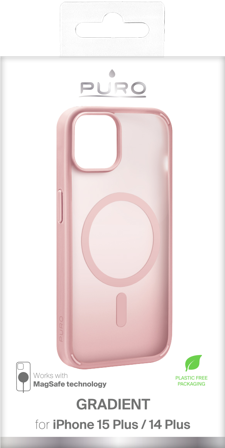 PURO iPhone 15 Plus cover GRADIENT, pink