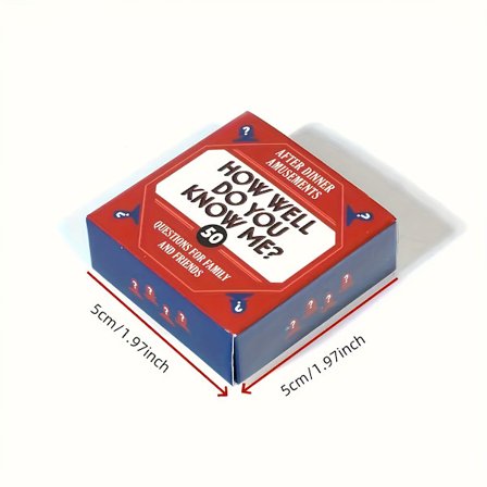 Hvor godt kender du mig? 50 spørgsmål middagsselskabsspil - Rollespils kortspil for voksne og familier, Standard Edition, Perfekt gave til værten